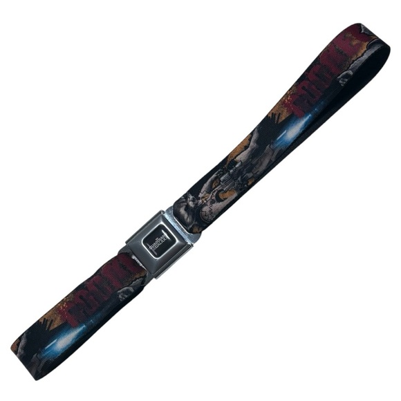 Black and Red Graphic Belt with Silver Buckle Guardians of the Galaxy Belt - Picture 1 of 4